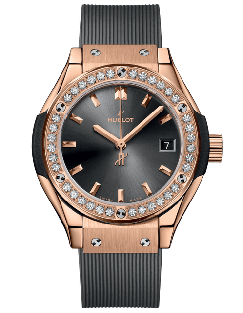 Ladies' watch  HUBLOT, Classic Fusion Racing Grey King Gold Diamonds / 29mm, SKU: 591.OX.7080.RX.1204 | timeolution.com