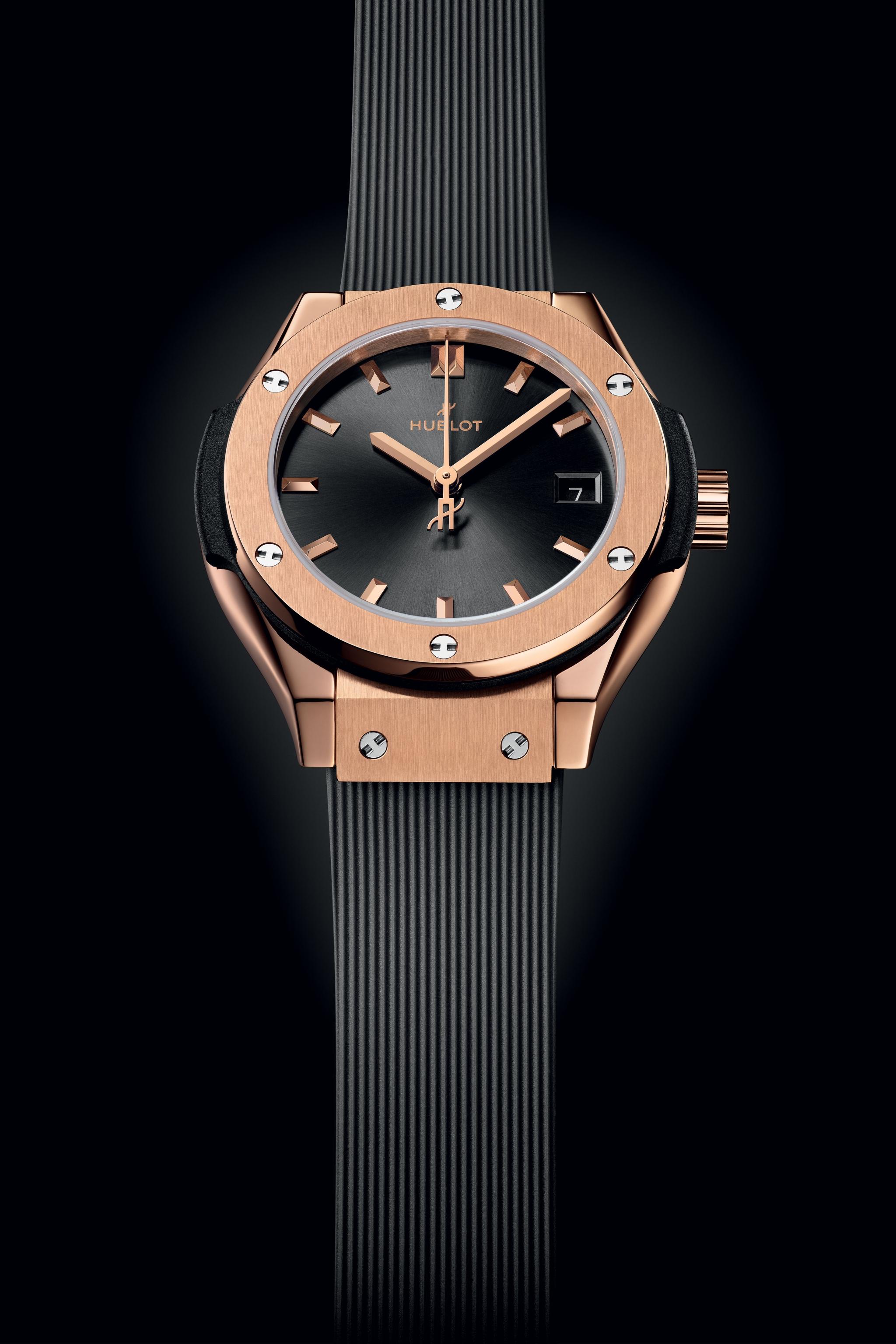 Ladies' watch  HUBLOT, Classic Fusion King Gold Grey / 29mm, SKU: 591.OX.7080.RX | timeolution.com