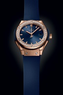 Ladies' watch  HUBLOT, Classic Fusion King Gold Blue Diamonds / 29mm, SKU: 591.OX.7180.RX.1204 | timeolution.com