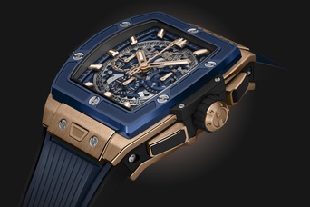 Men's watch / unisex  HUBLOT, Spirit Of Big Bang King Gold Blue Ceramic / 42mm, SKU: 642.OL.7180.RX | timeolution.com