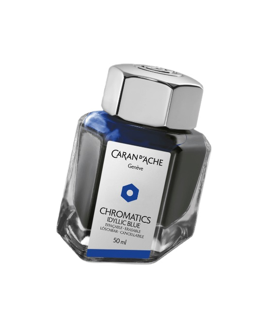  CARAN D’ACHE, Chromatics Idyllic Blue Ink Bottle 50 ml, SKU: 8011.140 | timeolution.com