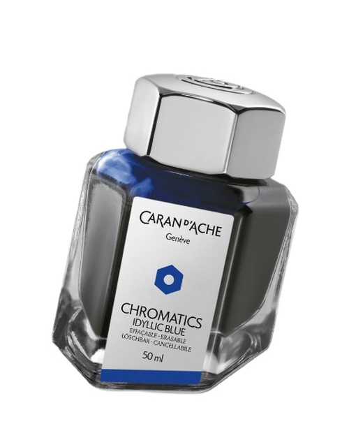  CARAN D’ACHE, Chromatics Idyllic Blue Ink Bottle 50 ml, SKU: 8011.140 | timeolution.com