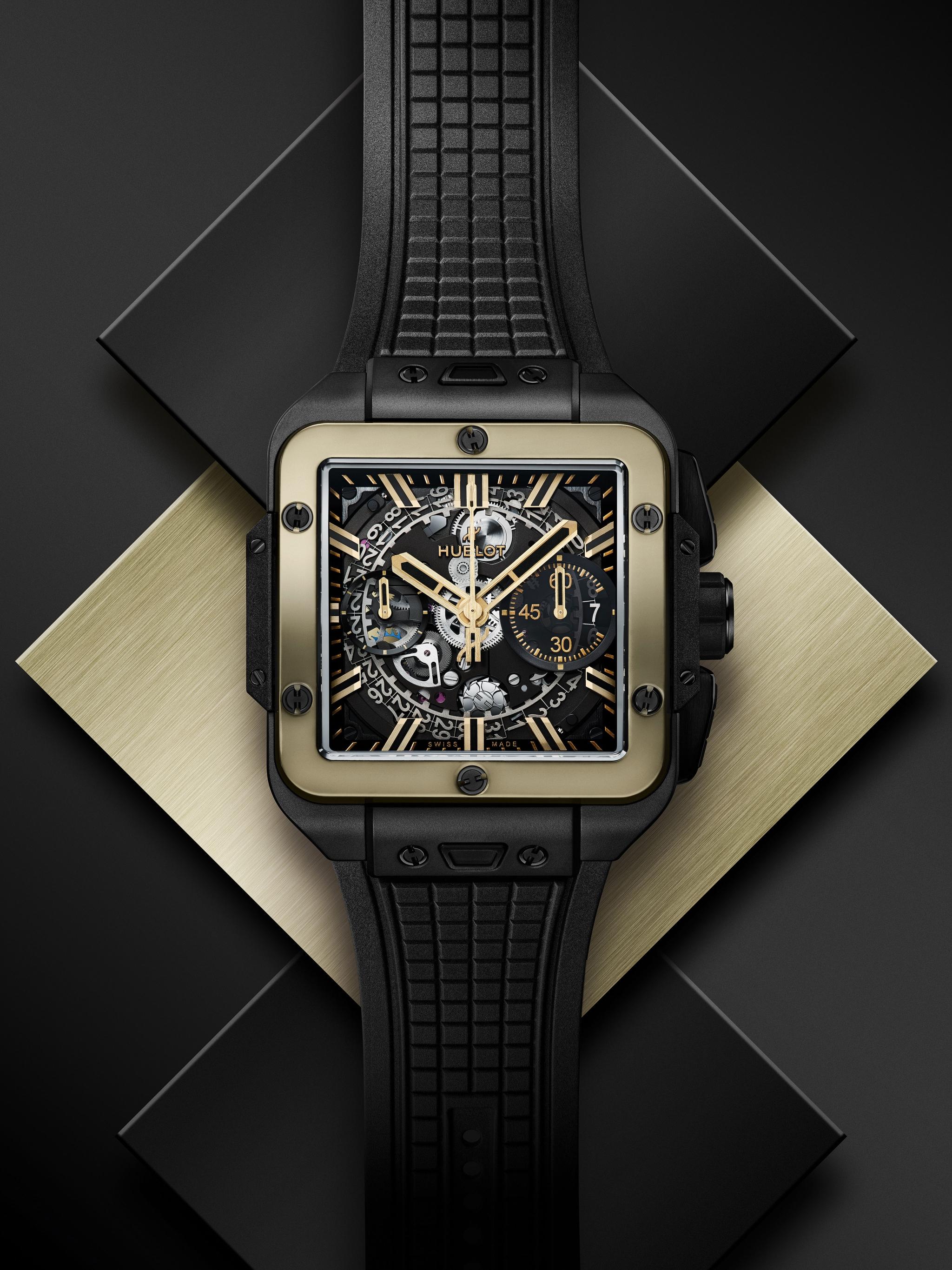 Men's watch / unisex  HUBLOT, Square Bang Unico Ceramic Magic Gold / 42mm, SKU: 821.CM.0130.RX | timeolution.com