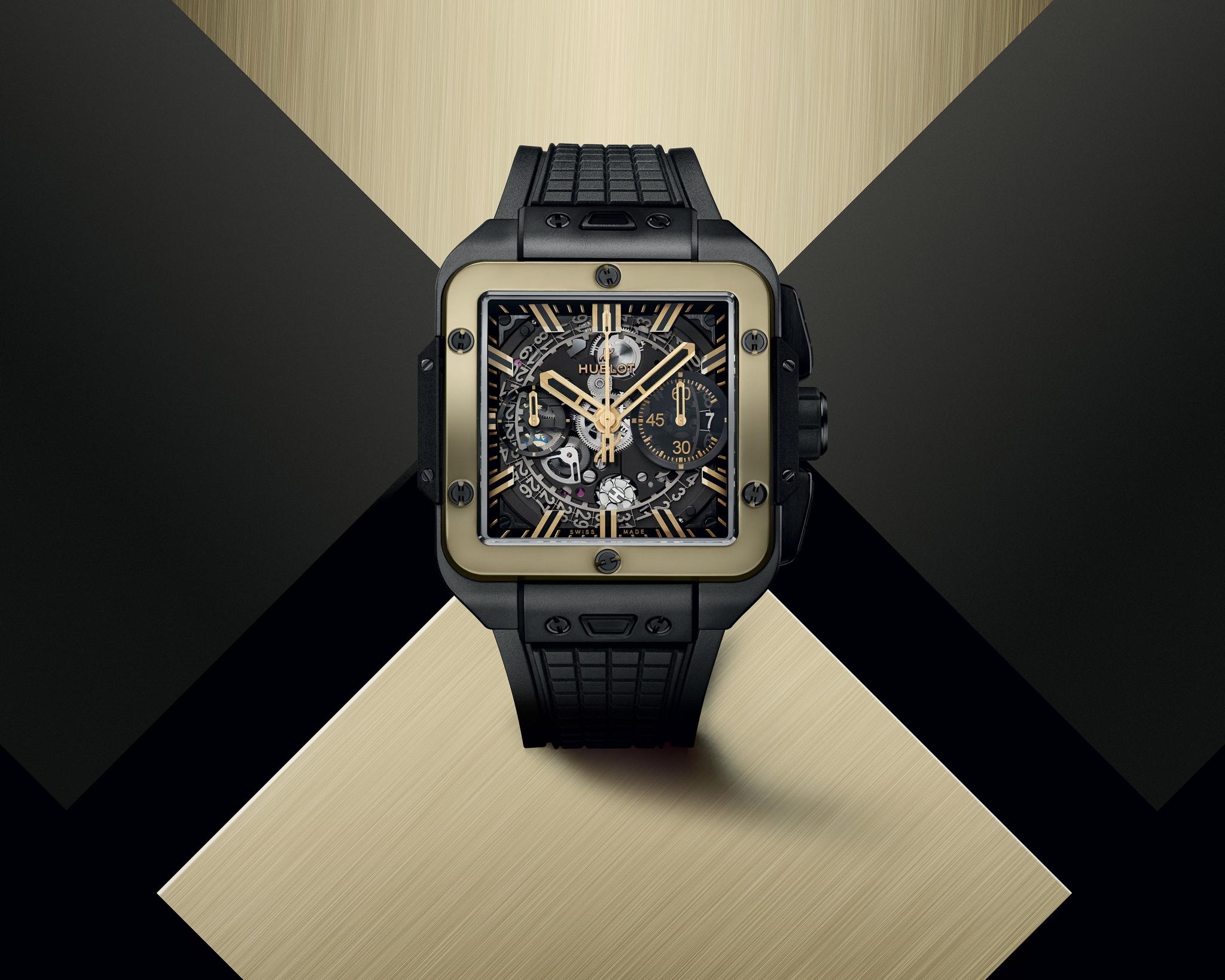 Men's watch / unisex  HUBLOT, Square Bang Unico Ceramic Magic Gold / 42mm, SKU: 821.CM.0130.RX | timeolution.com