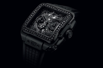 Men's watch / unisex  HUBLOT, Square Bang Unico All Black Diamonds / 42mm, SKU: 821.CX.0140.RX.1200 | timeolution.com