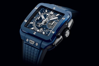 Men's watch / unisex  HUBLOT, Square Bang Unico Blue Ceramic / 42mm, SKU: 821.EX.5170.RX | timeolution.com