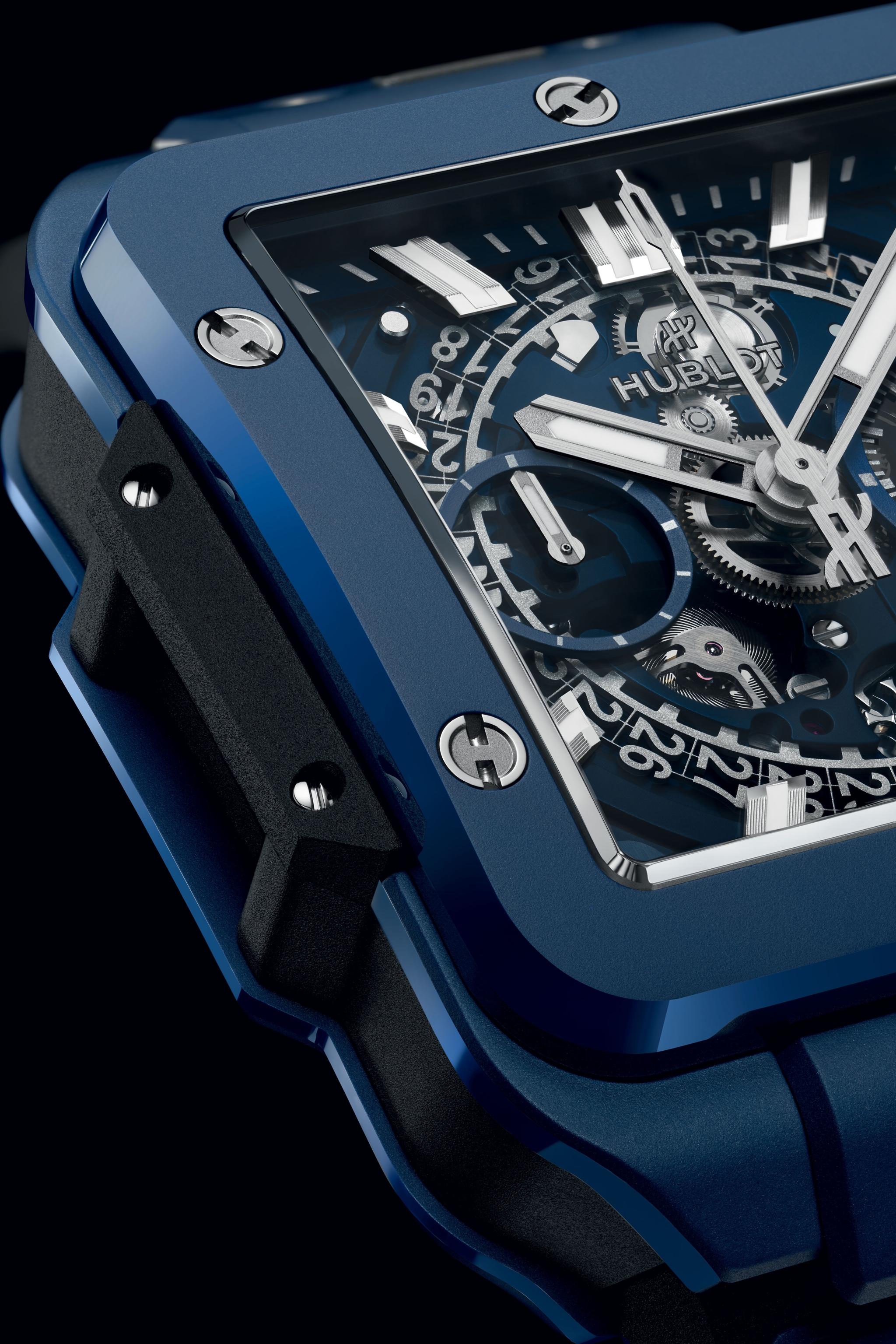 Men's watch / unisex  HUBLOT, Square Bang Unico Blue Ceramic / 42mm, SKU: 821.EX.5170.RX | timeolution.com