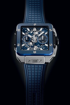 Men's watch / unisex  HUBLOT, Square Bang Unico Titanium Blue Ceramic / 42mm, SKU: 821.NL.5170.RX | timeolution.com