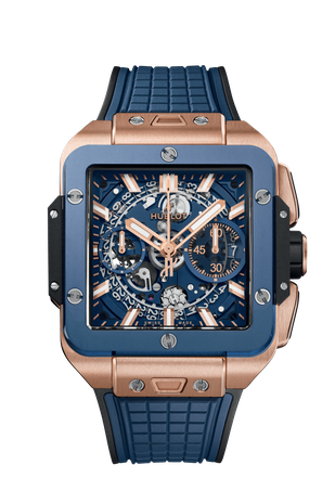 Men's watch / unisex  HUBLOT, Square Bang Unico King Gold Blue Ceramic / 42mm, SKU: 821.OL.5180.RX | timeolution.com