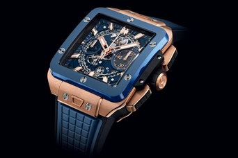 Men's watch / unisex  HUBLOT, Square Bang Unico King Gold Blue Ceramic / 42mm, SKU: 821.OL.5180.RX | timeolution.com