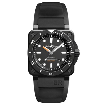 Men's watch / unisex  BELL & ROSS, BR 03-92 Diver Black Matte / 42mm, SKU: BR0392-D-BL-CE/SRB | timeolution.com