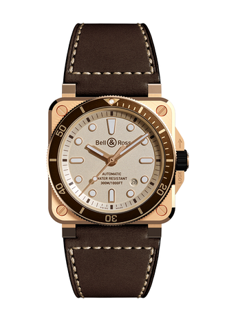 Men's watch / unisex  BELL & ROSS, BR 03-92 Diver White Bronze / 42mm, SKU: BR0392-D-WH-BR/SCA | timeolution.com