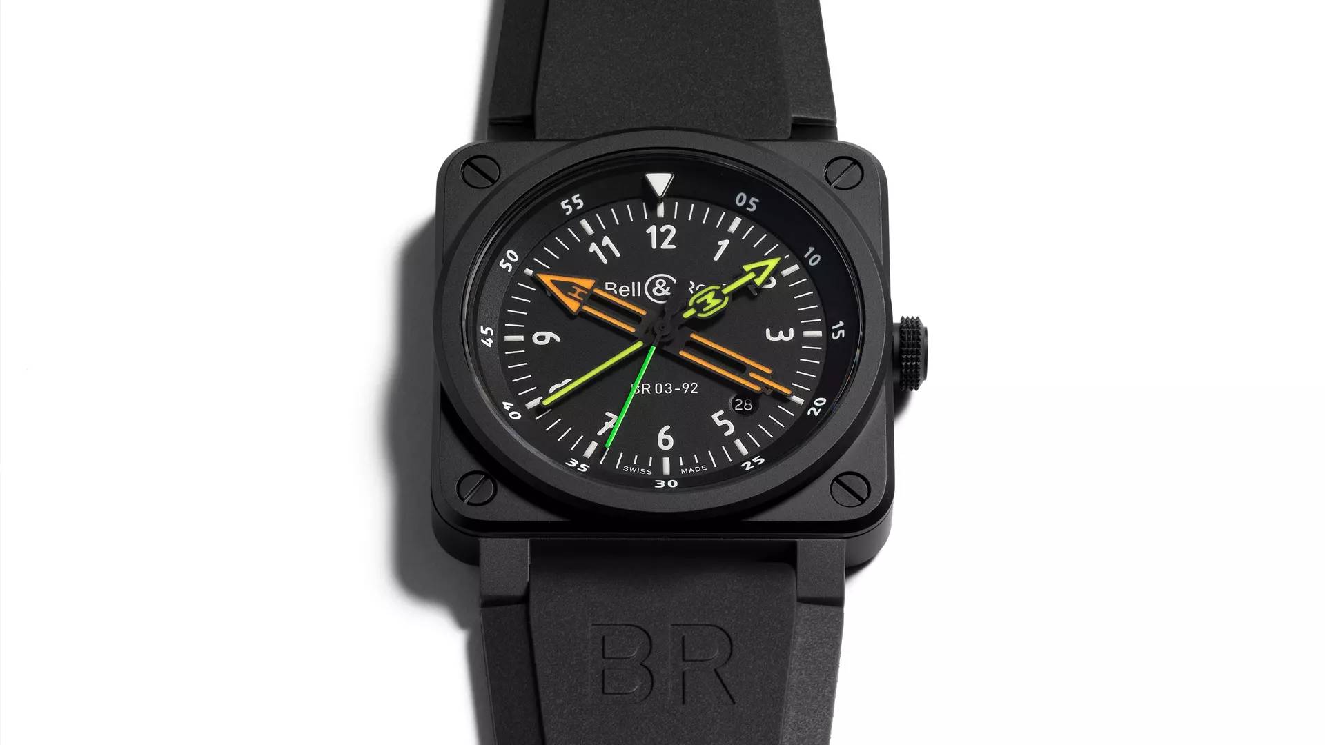 Men's watch / unisex  BELL & ROSS, BR 03-92 Radiocompass / 42mm, SKU: BR0392-RCO-CE/SRB | timeolution.com