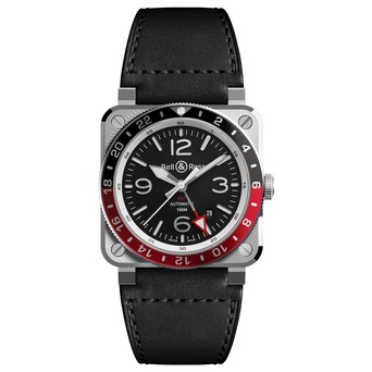 Men's watch / unisex  BELL & ROSS, BR 03-93 GMT / 42mm, SKU: BR0393-BL-ST/SCA | timeolution.com