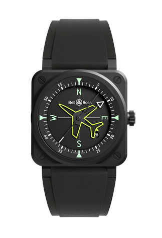 Men's watch / unisex  BELL & ROSS, BR 03 Gyrocompass / 41mm, SKU: BR03A-CPS-CE/SRB | timeolution.com