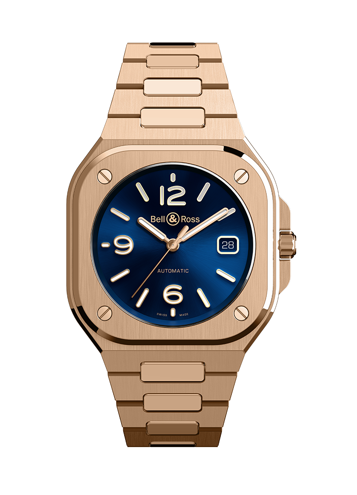 Men's watch / unisex  BELL & ROSS, BR 05 Blue Gold / 40mm, SKU: BR05A-BLU-PG/SPG | timeolution.com