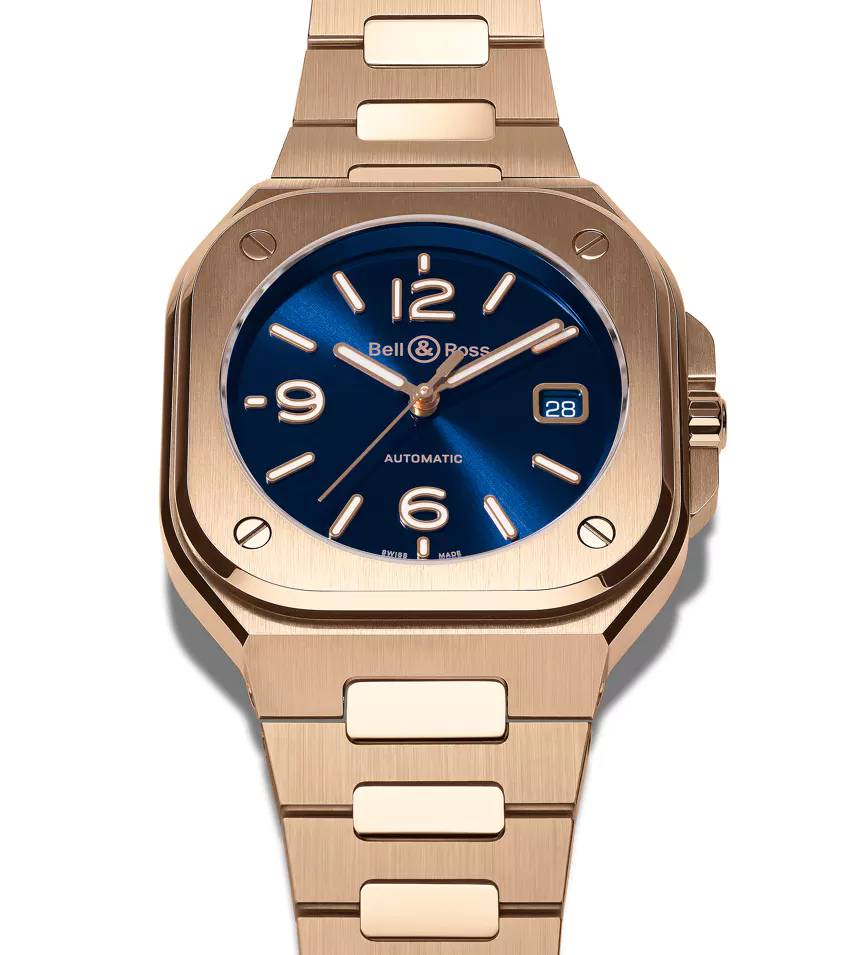 Men's watch / unisex  BELL & ROSS, BR 05 Blue Gold / 40mm, SKU: BR05A-BLU-PG/SPG | timeolution.com