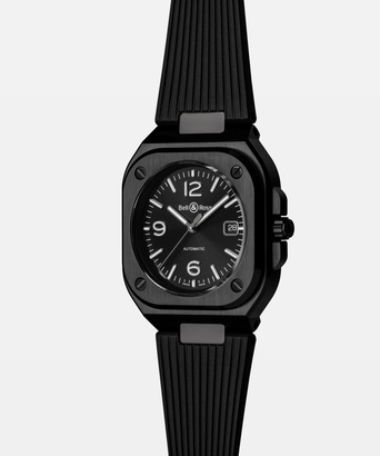 Men's watch / unisex  BELL & ROSS, BR 05 Black Ceramic / 41mm, SKU: BR05A-BL-CE/SRB | timeolution.com