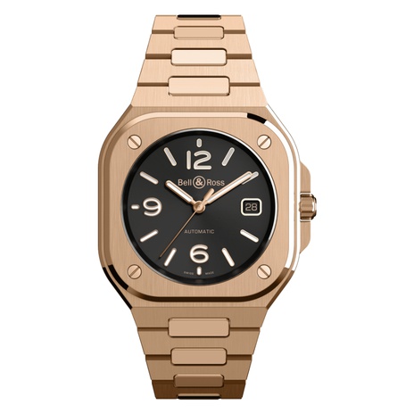 Men's watch / unisex  BELL & ROSS, BR 05 Gold / 40mm, SKU: BR05A-BL-PG/SPG | timeolution.com