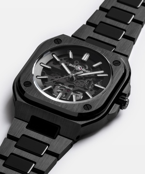 Men's watch / unisex  BELL & ROSS, BR 05 Skeleton Black Ceramic / 41mm, SKU: BR05A-BL-SK-CE/SCE | timeolution.com