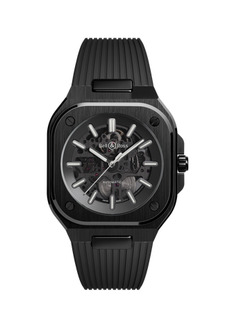 Men's watch / unisex  BELL & ROSS, BR 05 Skeleton Black Ceramic / 41mm, SKU: BR05A-BL-SK-CE/SRB | timeolution.com