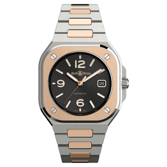 Men's watch / unisex  BELL & ROSS, BR 05 Black Steel & Gold / 40mm, SKU: BR05A-BL-STPG/SSG | timeolution.com