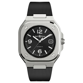 Men's watch / unisex  BELL & ROSS, BR 05 Black Steel / 40mm, SKU: BR05A-BL-ST/SRB | timeolution.com