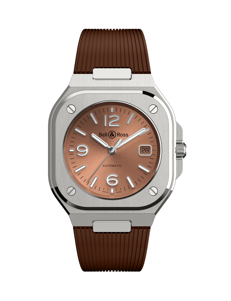 Men's watch / unisex  BELL & ROSS, BR 05 Copper Brown / 40mm, SKU: BR05A-BR-ST/SRB | timeolution.com