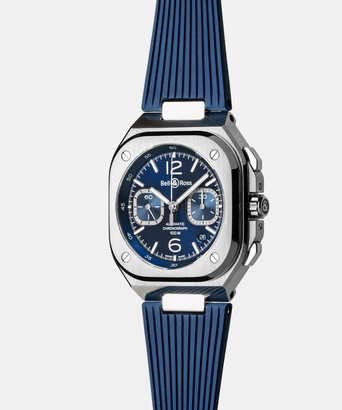 Men's watch / unisex  BELL & ROSS, BR 05 Chrono Blue Steel / 42mm, SKU: BR05C-BLU-ST/SRB | timeolution.com