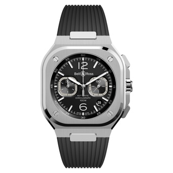 Men's watch / unisex  BELL & ROSS, BR 05 Chrono Black Steel / 42mm, SKU: BR05C-BL-ST/SRB | timeolution.com