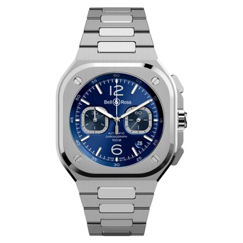 Men's watch / unisex  BELL & ROSS, BR 05 Chrono Blue Steel / 42mm, SKU: BR05C-BU-ST/SST | timeolution.com