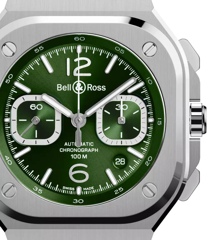 Men's watch / unisex  BELL & ROSS, BR 05 Chrono Green Steel / 42mm, SKU: BR05C-GN-ST/SRB | timeolution.com