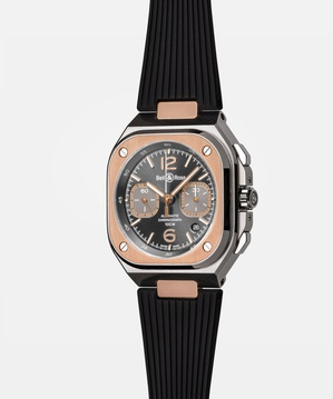 Men's watch / unisex  BELL & ROSS, BR 05 Chrono Grey Steel & Gold / 42mm, SKU: BR05C-RTH-STPG/SRB | timeolution.com