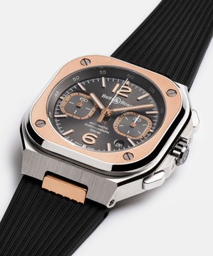 Men's watch / unisex  BELL & ROSS, BR 05 Chrono Grey Steel & Gold / 42mm, SKU: BR05C-RTH-STPG/SRB | timeolution.com