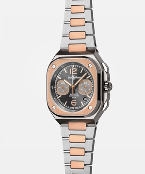 Men's watch / unisex  BELL & ROSS, BR 05 Chrono Grey Steel & Gold / 42mm, SKU: BR05C-RTH-STPG/SSG | timeolution.com