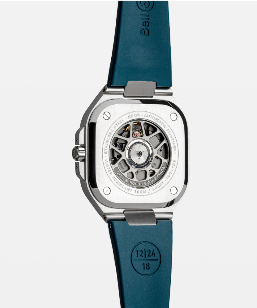 Men's watch / unisex  BELL & ROSS, BR 05 GMT Sky Blue / 41mm, SKU: BR05G-PB-ST/SRB | timeolution.com