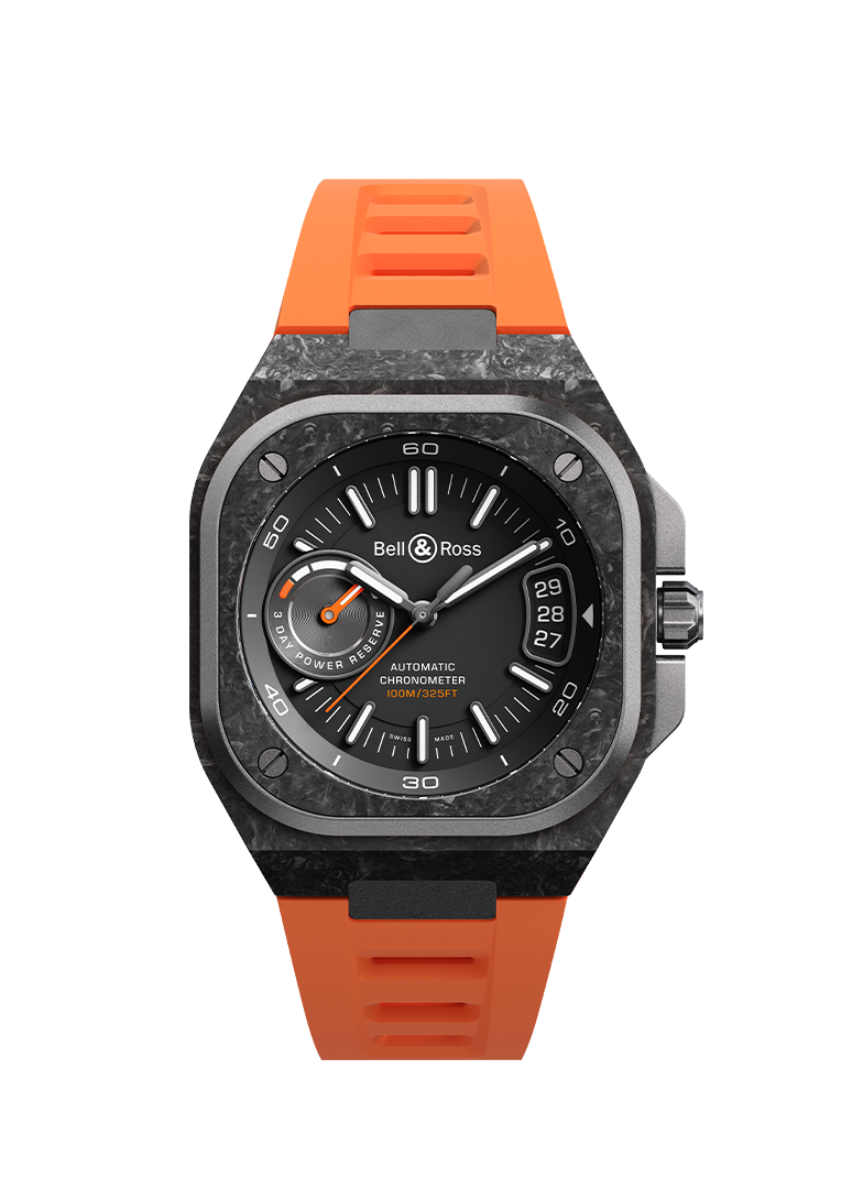 Men's watch / unisex  BELL & ROSS, BR-X5 Carbon Orange / 41mm, SKU: BRX5R-BO-TC/SRB | timeolution.com