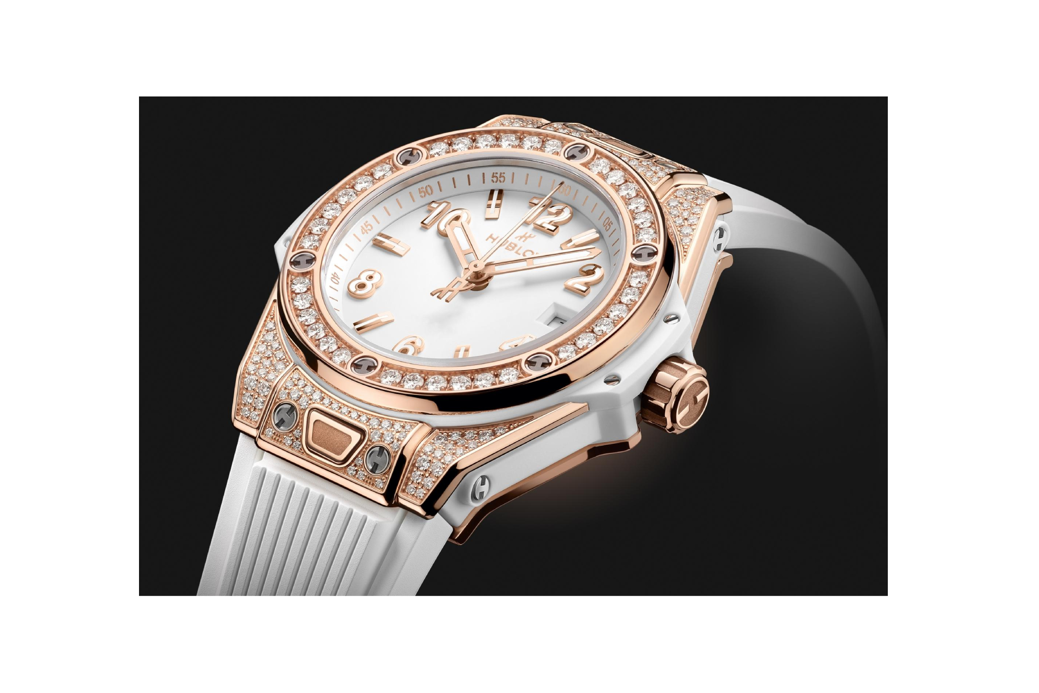 Ladies' watch HUBLOT, Big Bang One Click King Gold White Pave / 33mm, SKU: 485.OE.2080.RW.1604 | timeolution.com