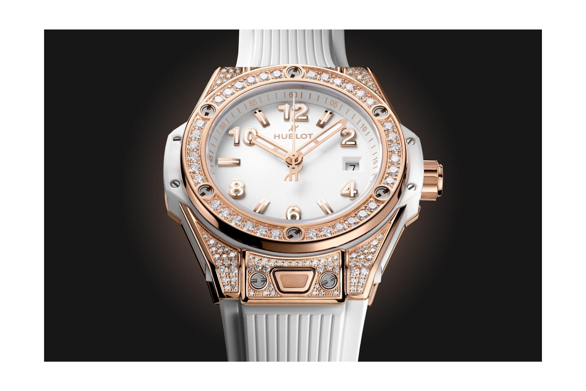 Ladies' watch HUBLOT, Big Bang One Click King Gold White Pave / 33mm, SKU: 485.OE.2080.RW.1604 | timeolution.com