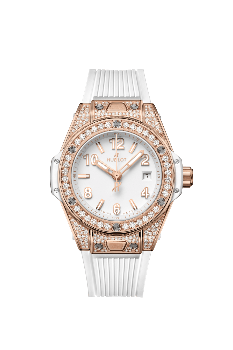 Ladies' watch HUBLOT, Big Bang One Click King Gold White Pave / 33mm, SKU: 485.OE.2080.RW.1604 | timeolution.com