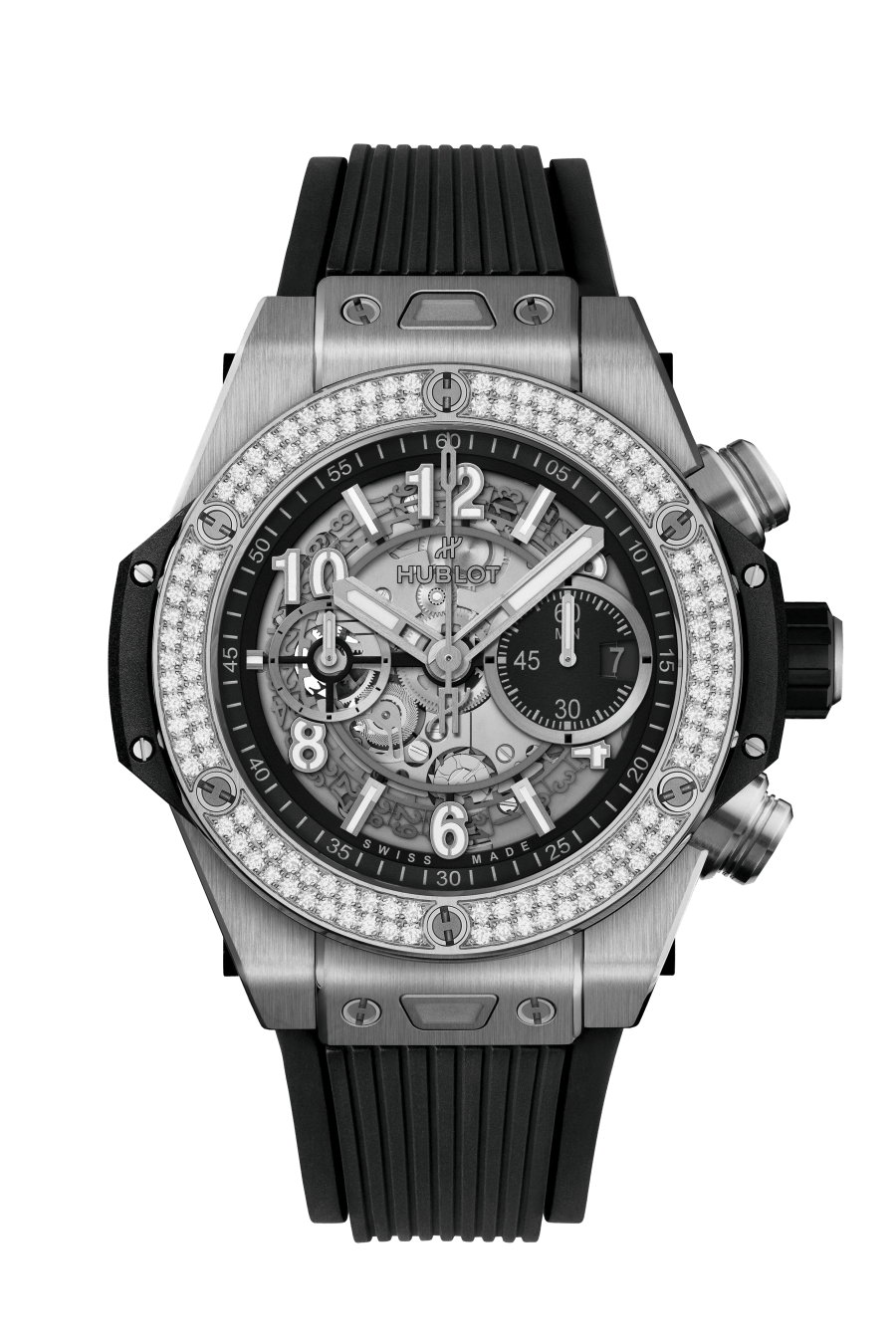 Men's watch / unisex HUBLOT, Big Bang Unico Titanium Diamonds / 44mm, SKU: 421.NX.1170.RX.1104 | timeolution.com