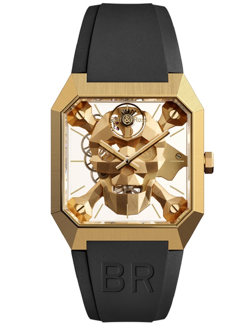 Men's watch / unisex  BELL & ROSS, BR 01 Cyber Skull Bronze / 46mm, SKU: BR01-CSK-BR/SRB | timeolution.com