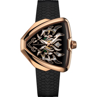 Men's watch / unisex  HAMILTON, Ventura Elvis80 Skeleton Auto / 42,5mm x 44,6mm, SKU: H24525332 | timeolution.com