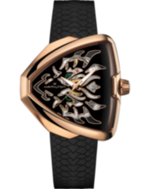 Men's watch / unisex  HAMILTON, Ventura Elvis80 Skeleton Auto / 42,5mm x 44,6mm, SKU: H24525332 | timeolution.com