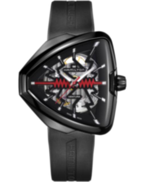 Men's watch / unisex  HAMILTON, Ventura Elvis80 Skeleton Auto / 42,5mm x 44,6mm, SKU: H24535331 | timeolution.com