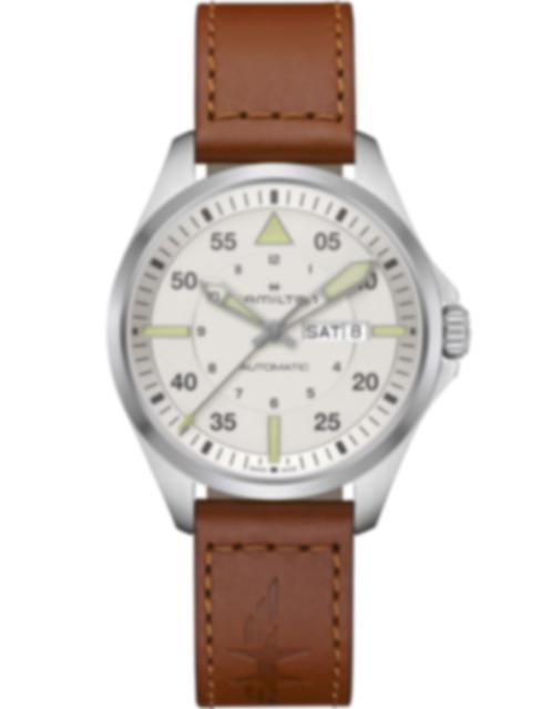 Men's watch / unisex  HAMILTON, Khaki Aviation Pilot Day Date Auto / 42mm, SKU: H64635550 | timeolution.com