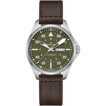 Men's watch / unisex  HAMILTON, Khaki Aviation Pilot Day Date Auto / 42mm, SKU: H64635560 | timeolution.com