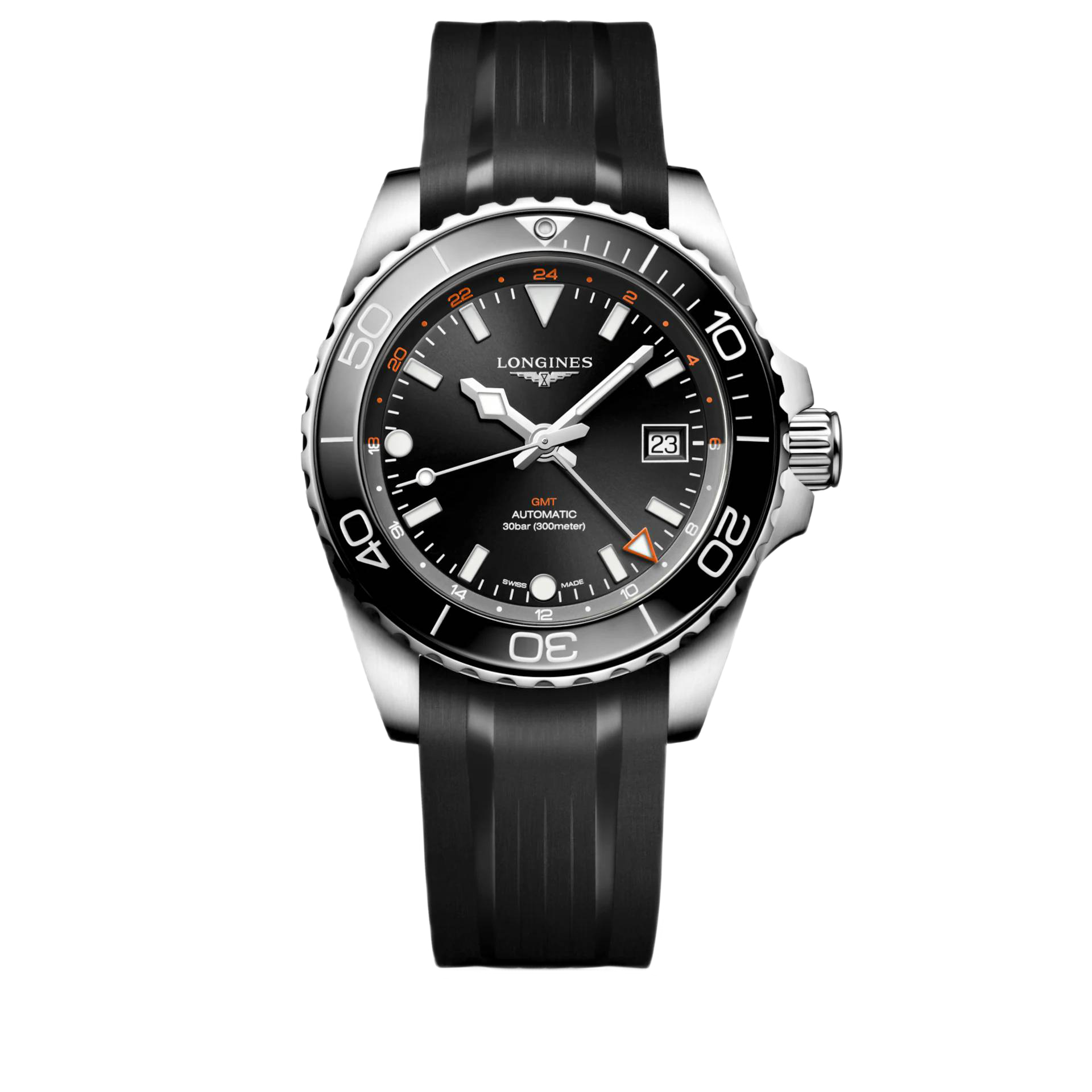 Men's watch / unisex  LONGINES, HydroConquest GMT / 41mm, SKU: L3.790.4.56.9 | timeolution.com