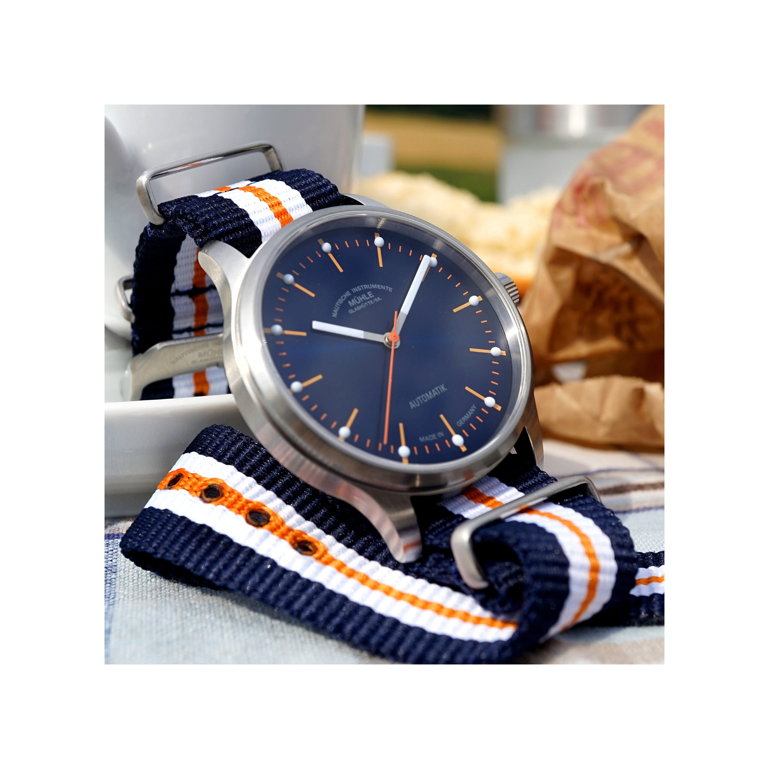 Men's watch / unisex  MÜHLE-GLASHÜTTE, Panova Blue / 40 mm, SKU: M1-40-72-NB-I | timeolution.com