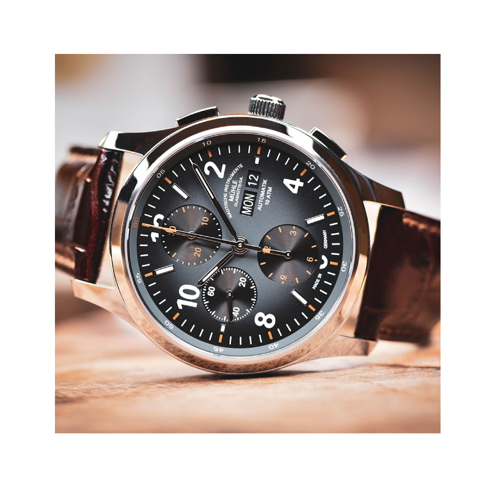 Men's watch / unisex MÜHLE-GLASHÜTTE, Lunova Chronograph / 42.3mm, SKU: M1-43-06-LB | timeolution.com